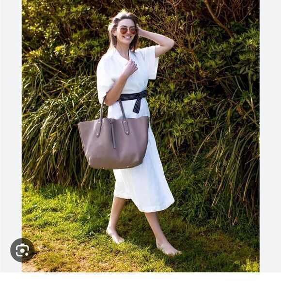 ANNABEL INGALL ISABELLA LARGE TOTE in DEER - Picture 2 of 11